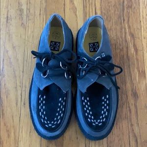 T.U.K grey and black suede creepers